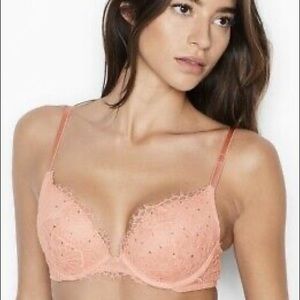 VS Dream Angels rose pink rhinestone Push up 32DDD